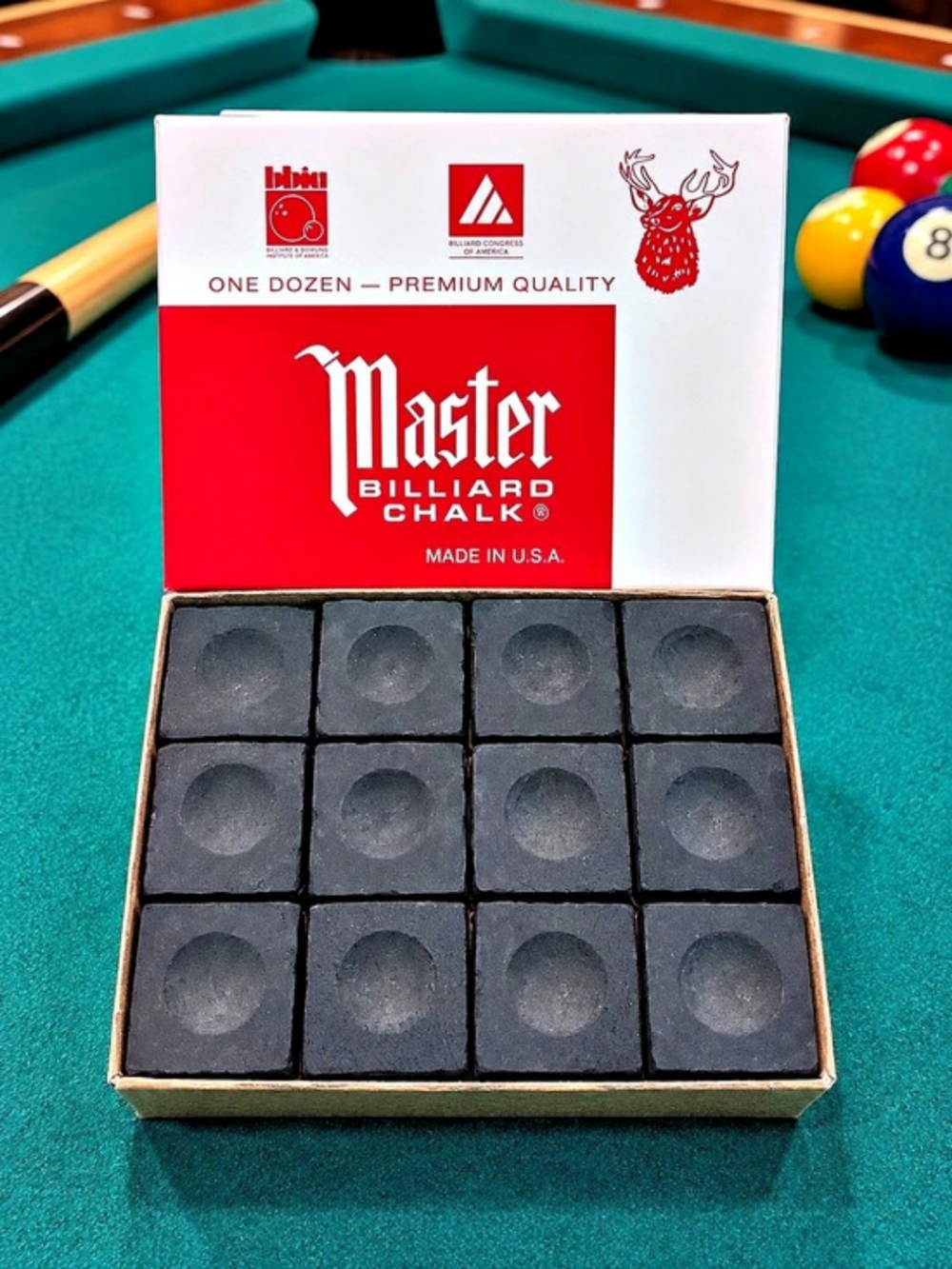 Master Billiard Chalk 12-Piece Set